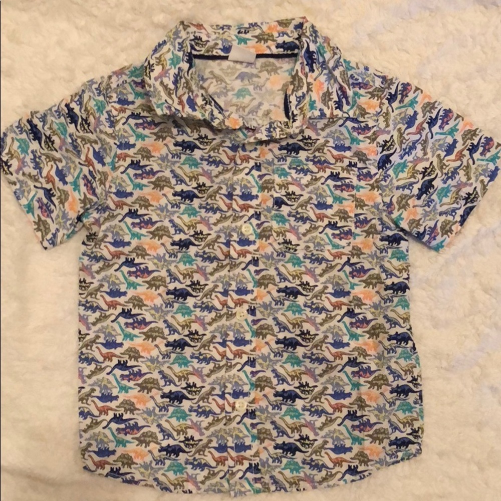 Boys Crazy 8 Dino Print Button Up Shirt